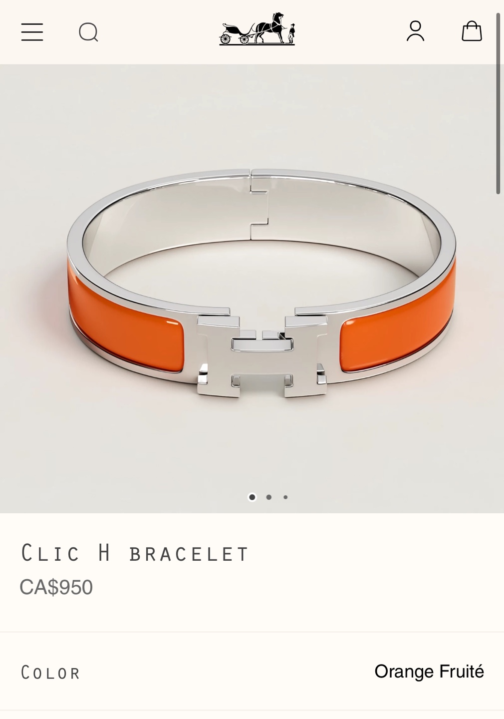 Hermes Clic H Bracelet - Orange Fruitè - photo 3