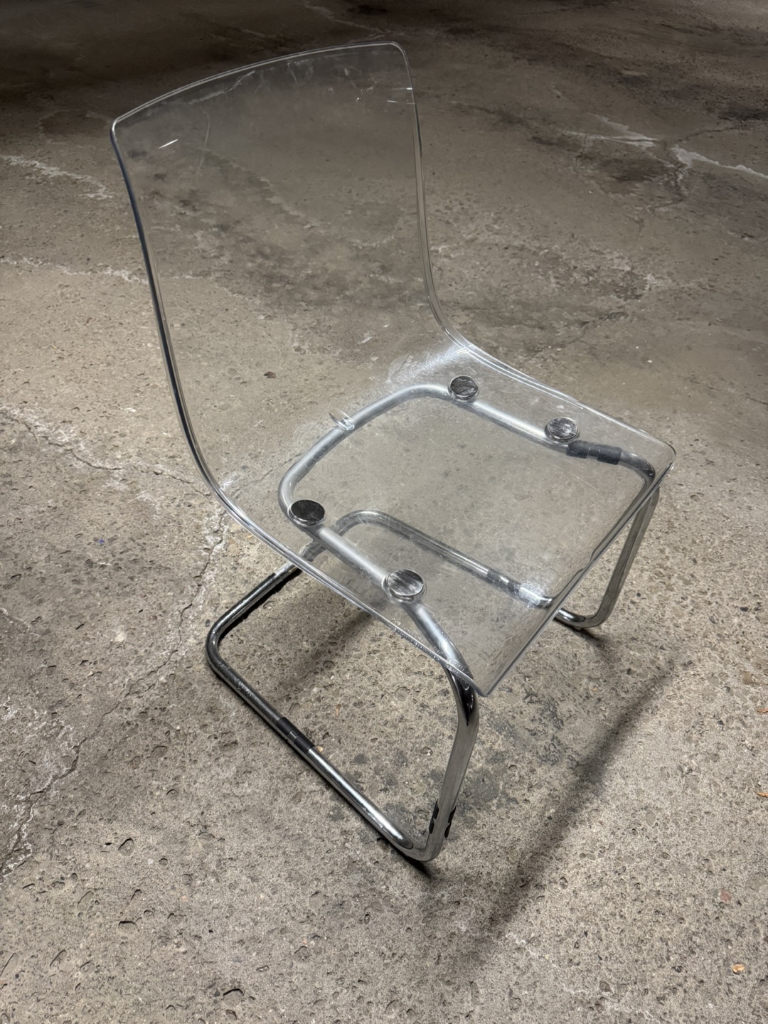 Clear Acrylic Chair with Chrome Legs - photo 2