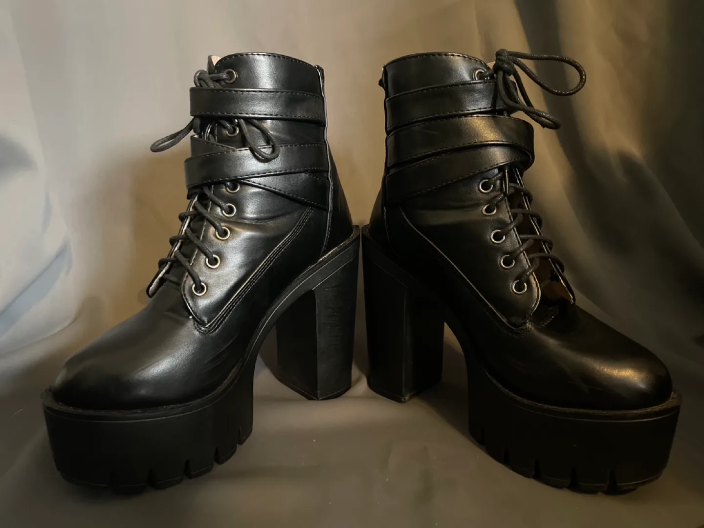 VEGAN Leather Platform Buckle Boots 🇨🇦 image indicator(3)