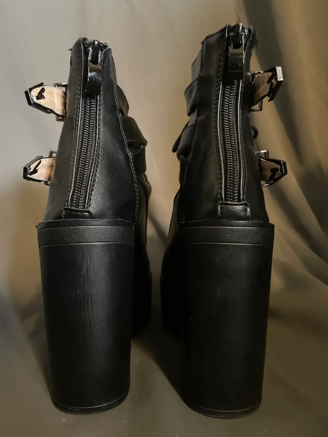 VEGAN Leather Platform Buckle Boots 🇨🇦 image indicator(4)