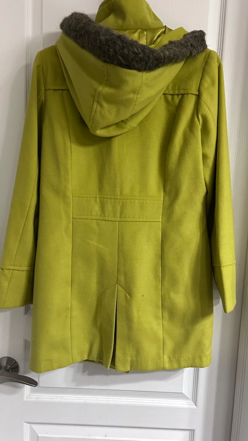 Lime Green Hooded Toggle Coat image indicator(2)
