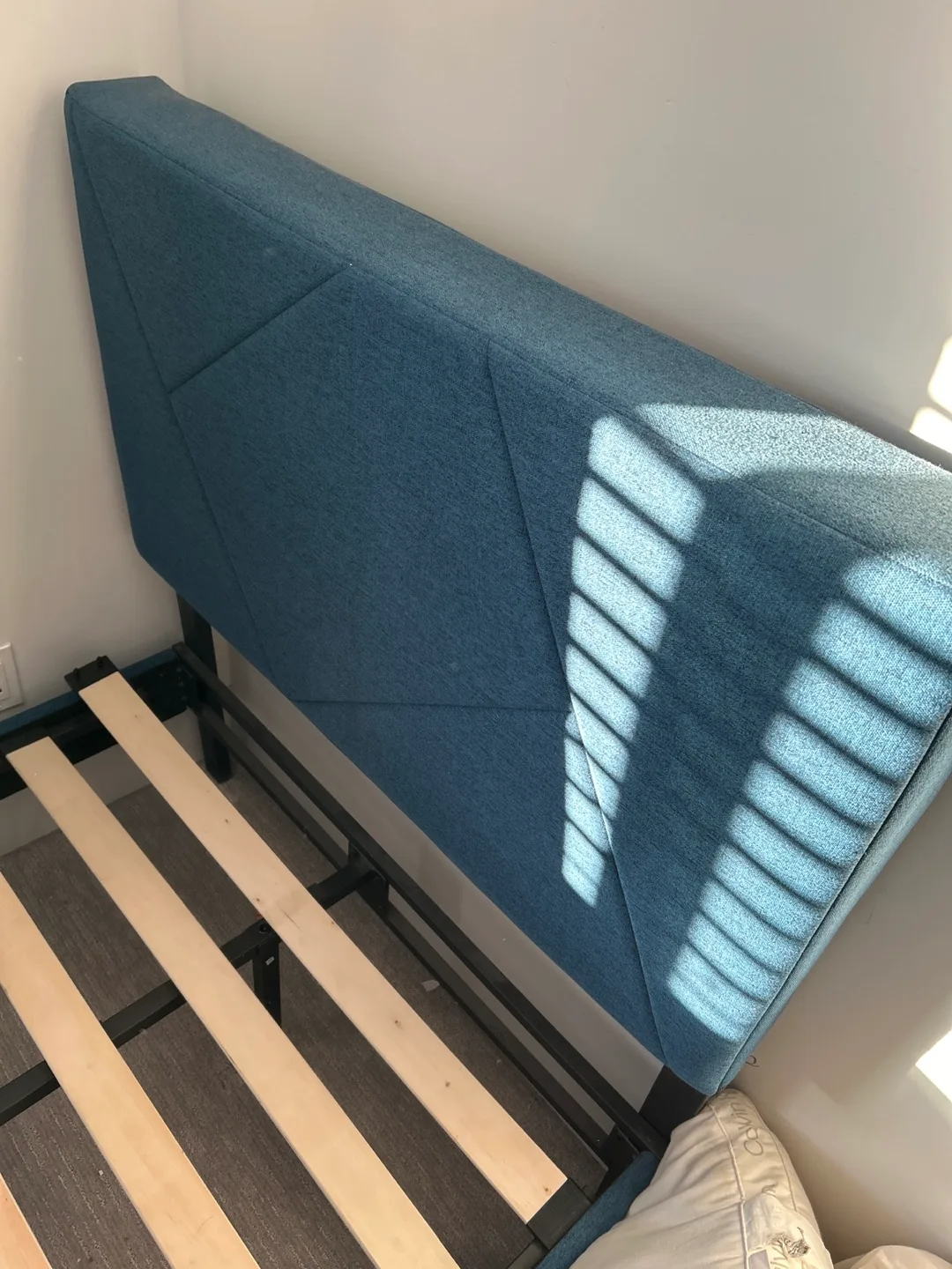 Twin-Size Teal Upholstered Bed Frame image indicator(2)