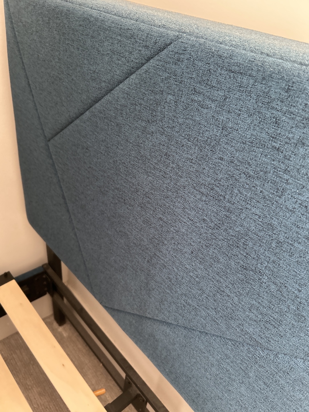 Twin-Size Teal Upholstered Bed Frame - photo 3