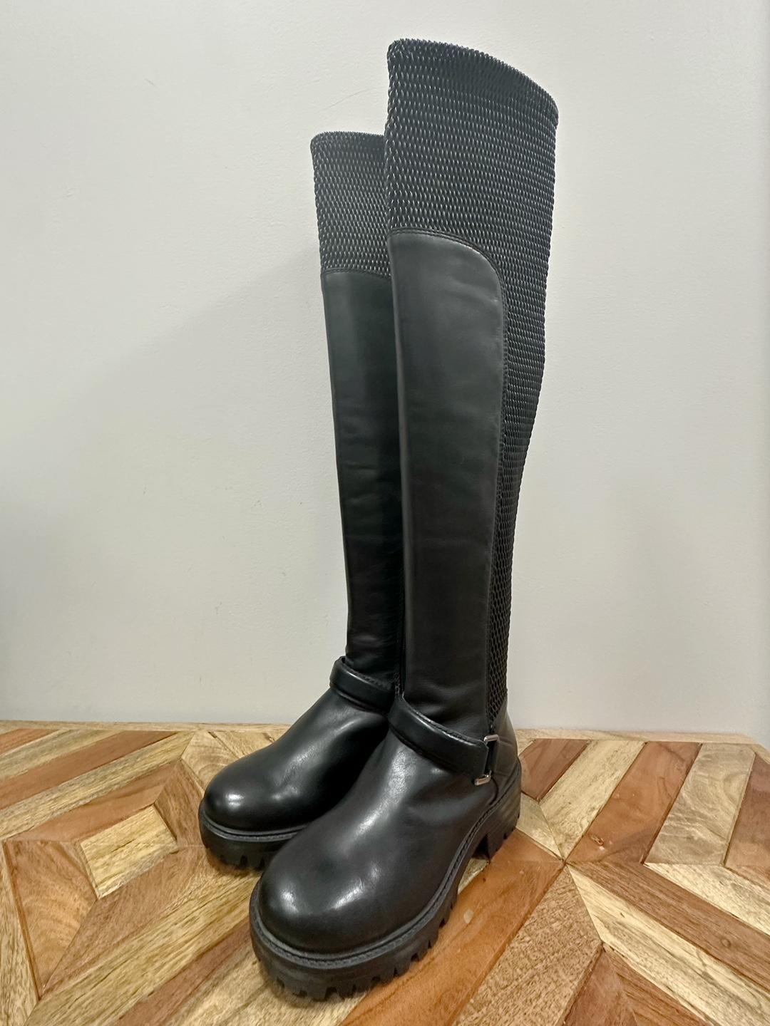 Kendall + Kylie Black Leather Knee-High Boots - Size 7M