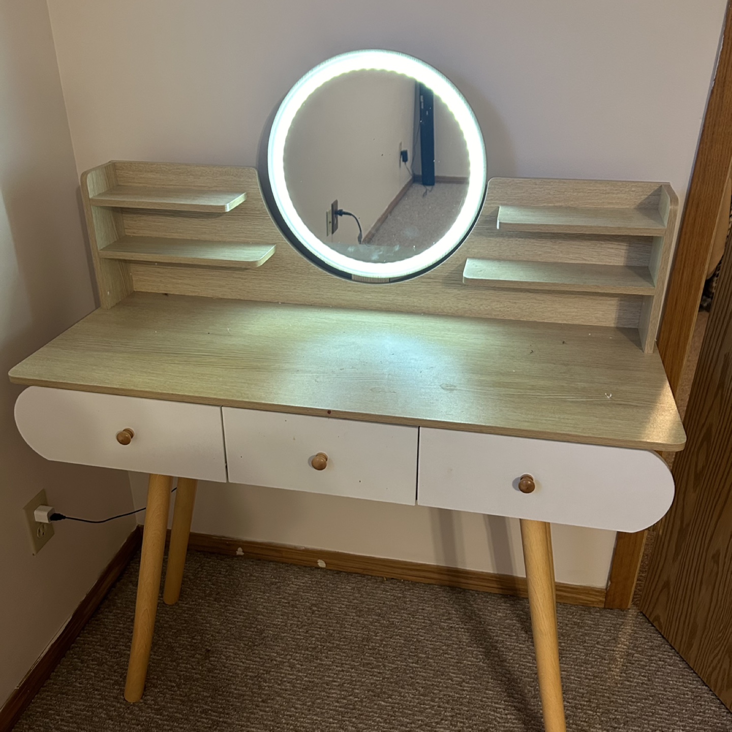 Vanity Desk with Lighted Mirror - photo 3