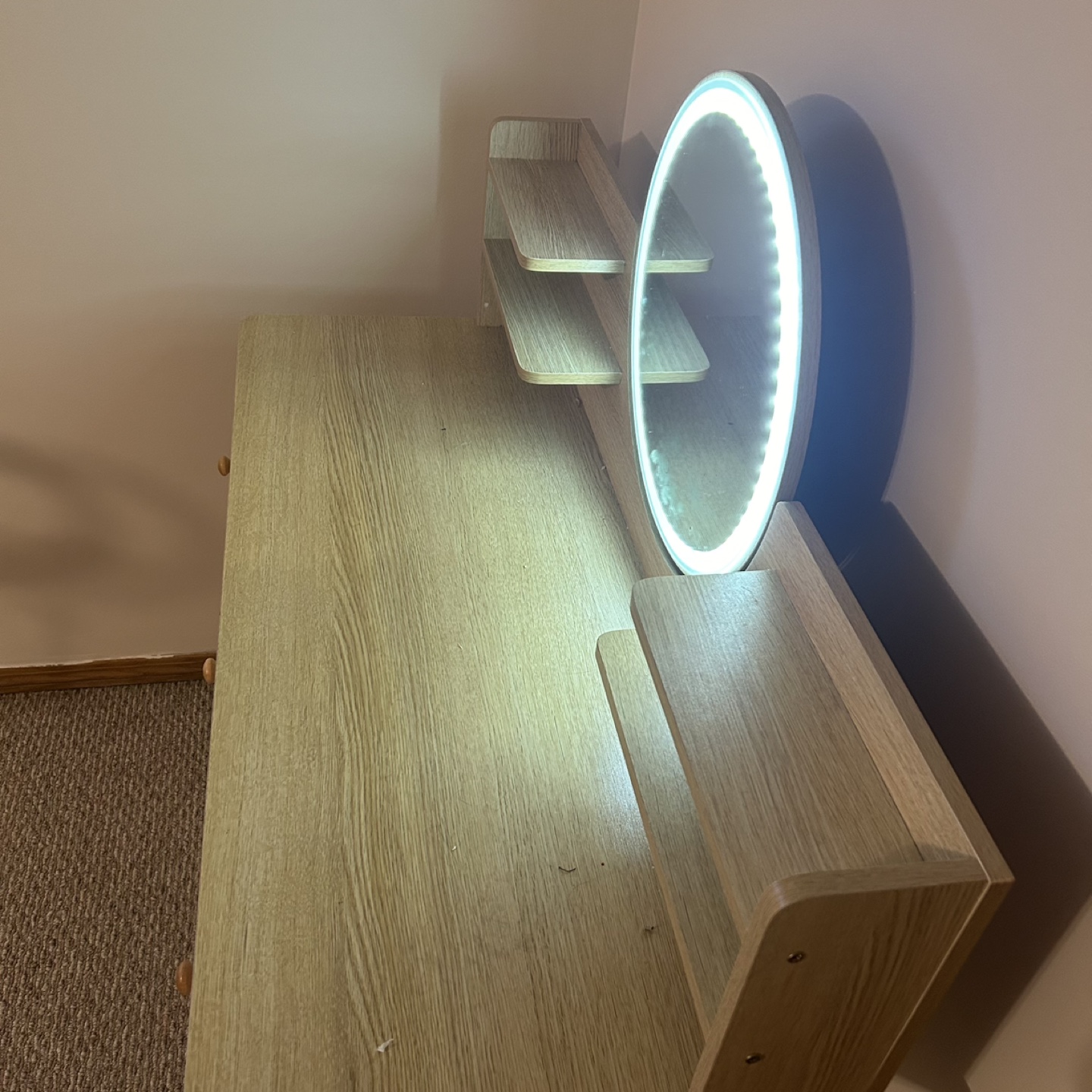 Vanity Desk with Lighted Mirror - photo 2