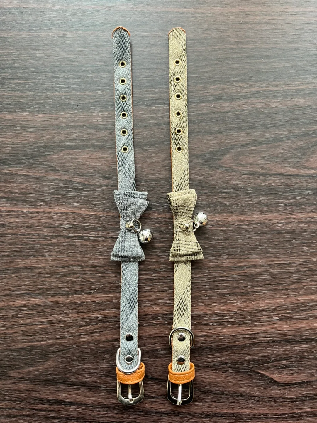 Cotton/PU Leather Pet Collars with Bowties and Bells image indicator(2)