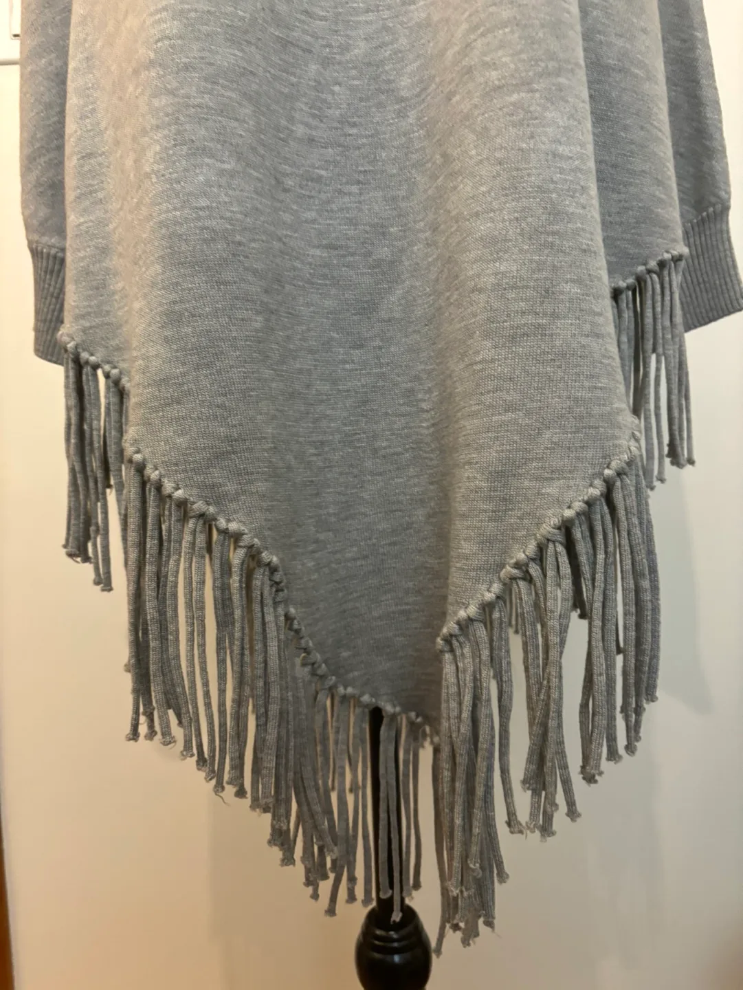Calvin Klein Grey Poncho with Tassle Trim image indicator(7)