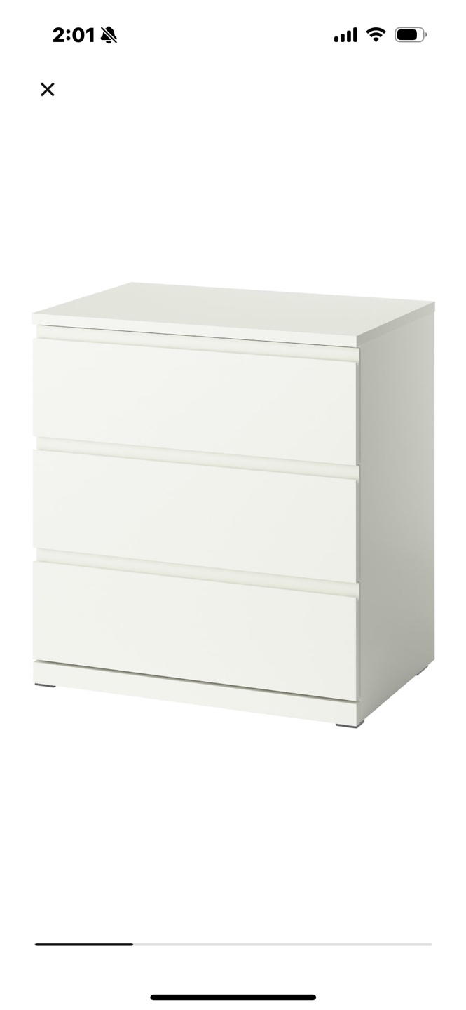 IKEA MALM 3-drawer dresser, white