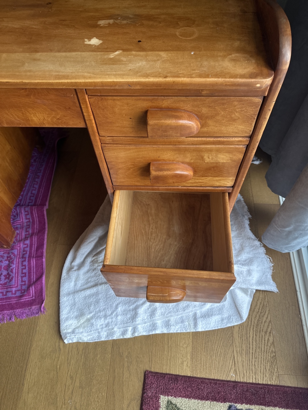 Solid Maple 7 drawer desk - photo 2