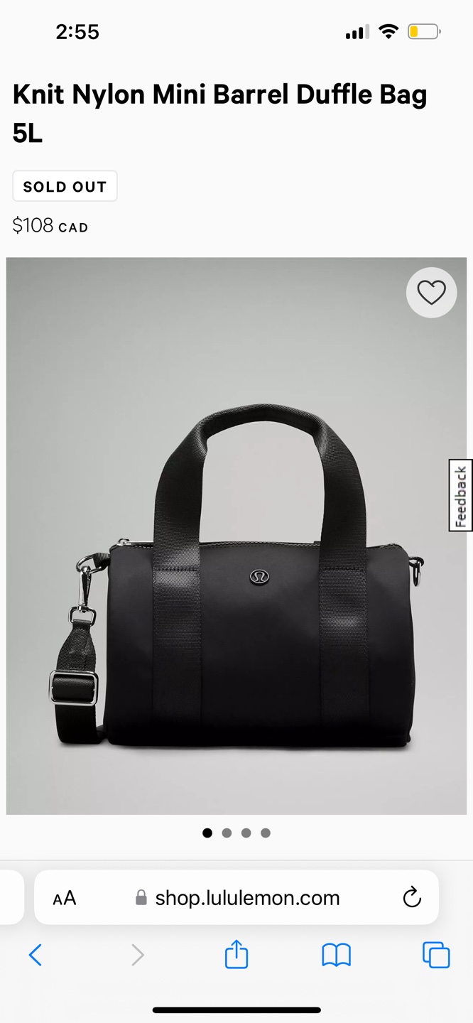 Lululemon Knit Nylon Mini Barrel Duffle Bag - Black