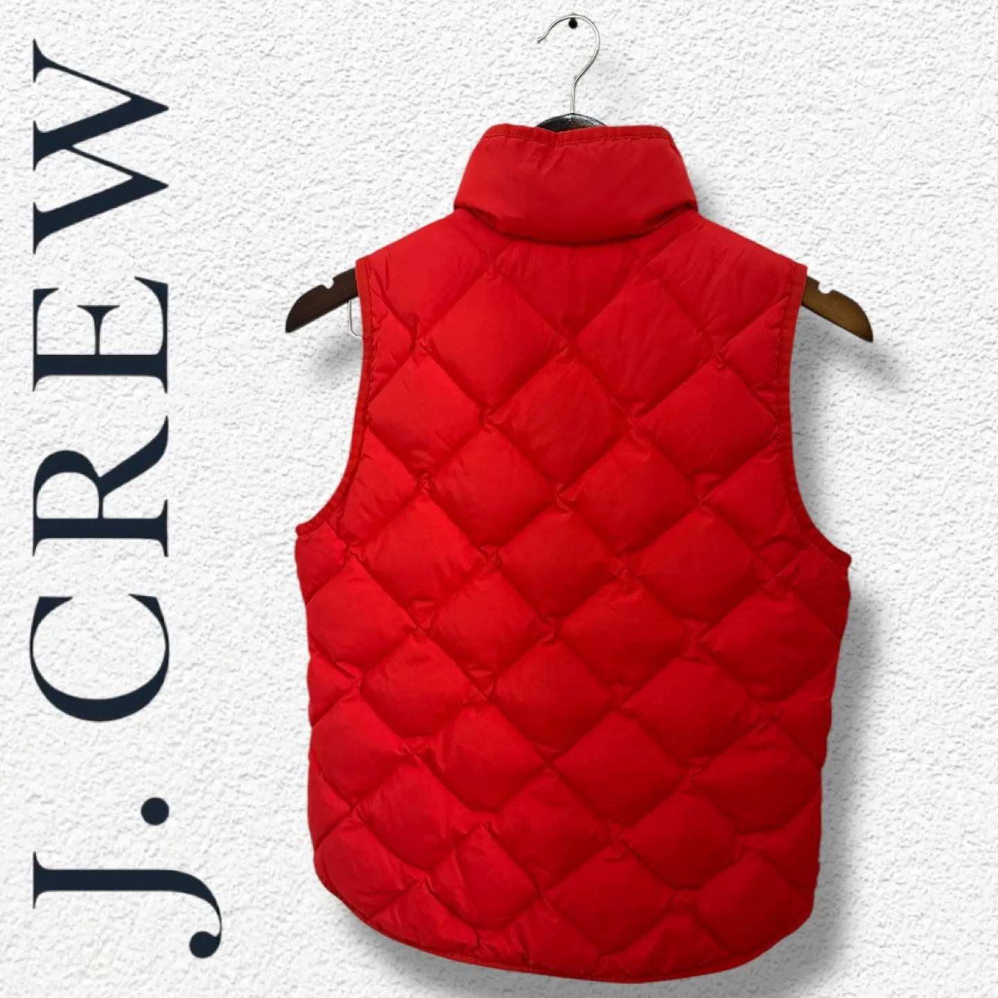 J.Crew Red Quilted Down Vest image indicator(2)