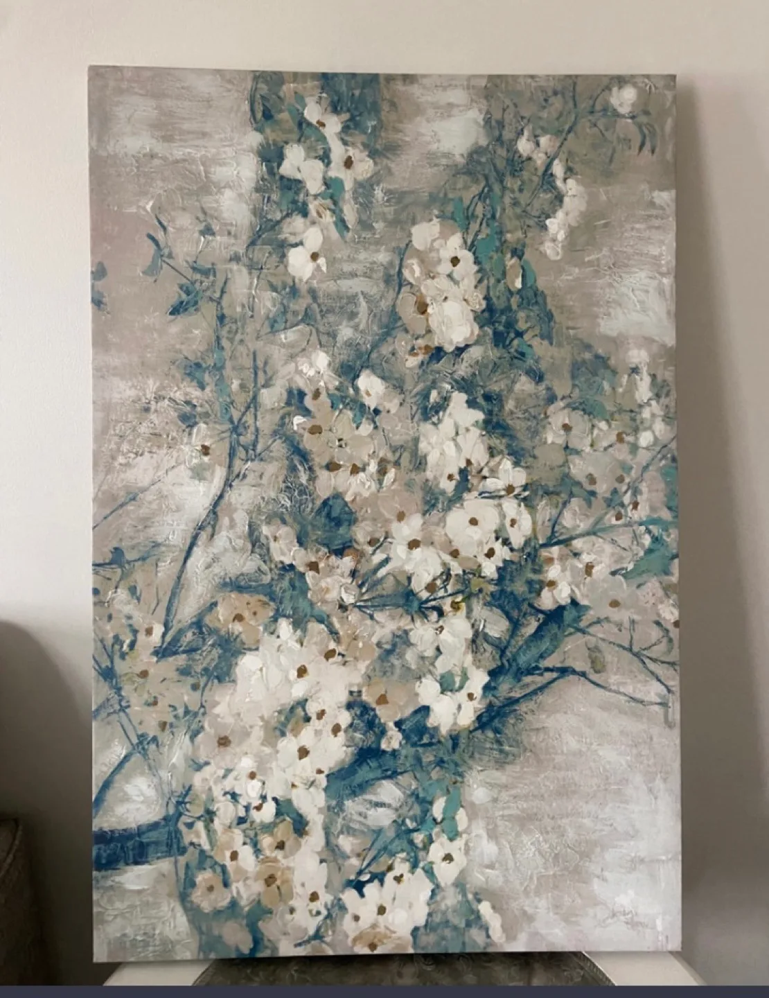 Turquoise & White Apple Blossom  Wall Art image indicator(2)