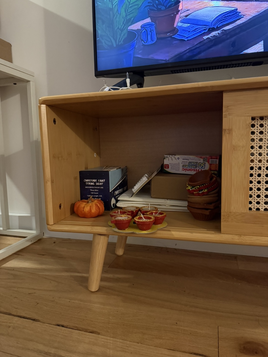 Modern Rattan Brown TV Stand - photo 2