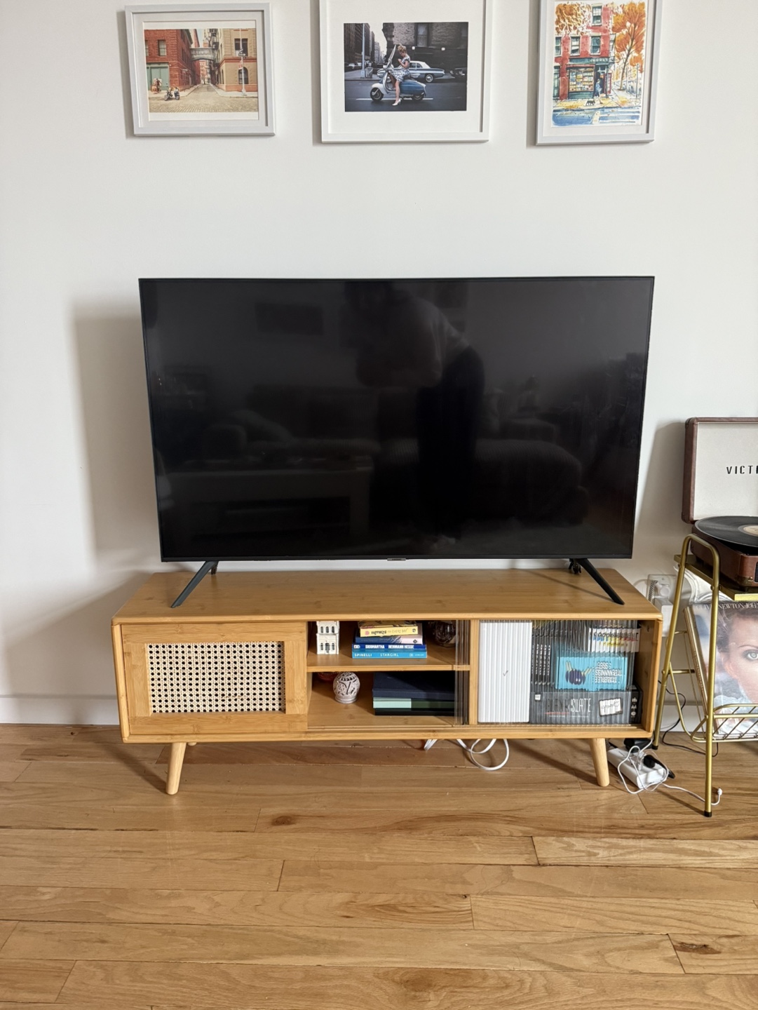 Modern Rattan Brown TV Stand