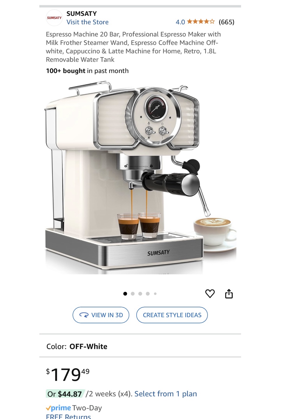 SUMSATY Espresso Machine - Retro Style - photo 3