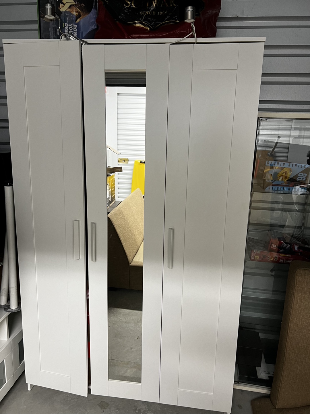 White Wardrobe Armoire with Mirror