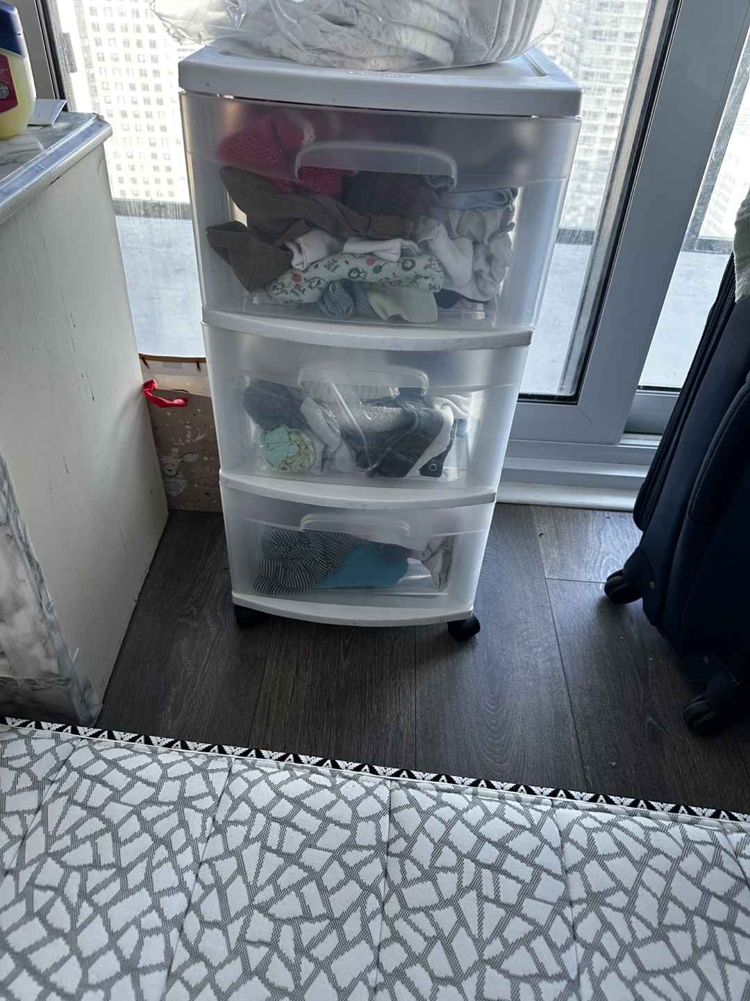 Three-Drawer Plastic Organizer Set of 2