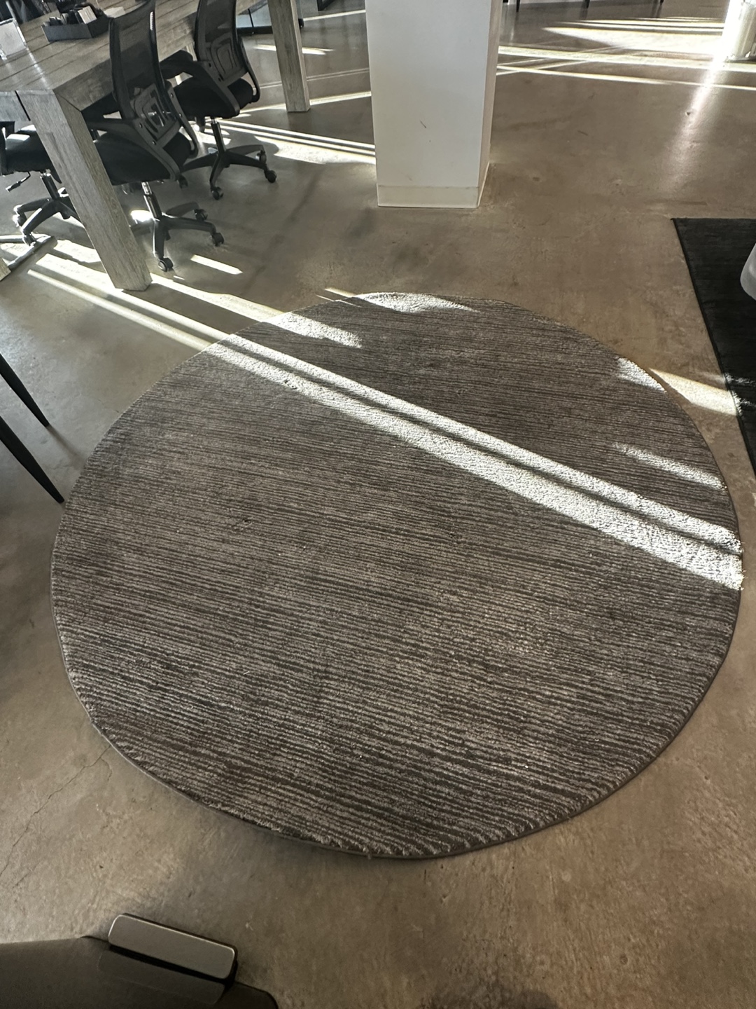 Round Grey Area Rug - 80” Diameter