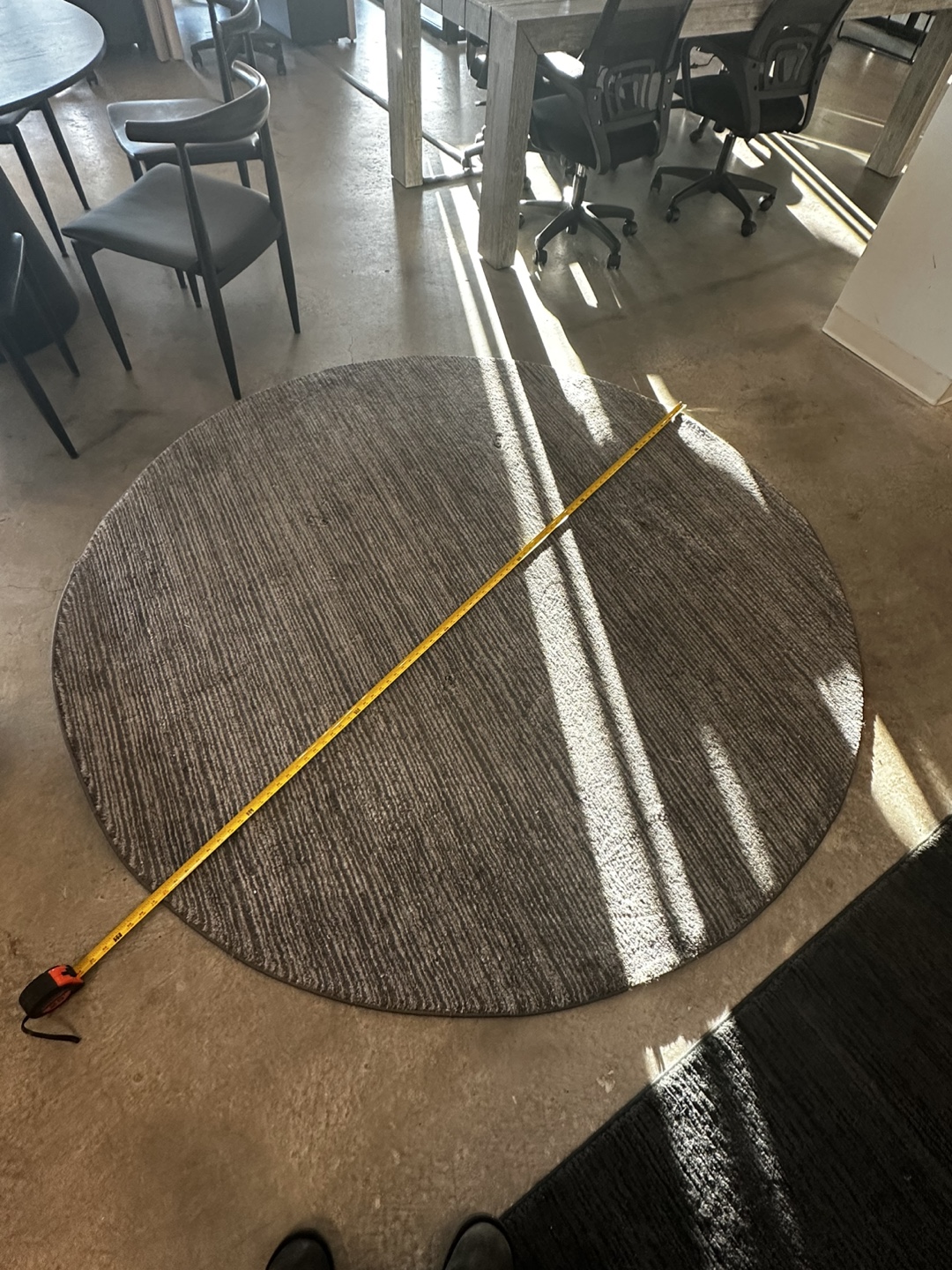 Round Grey Area Rug - 80” Diameter - photo 2