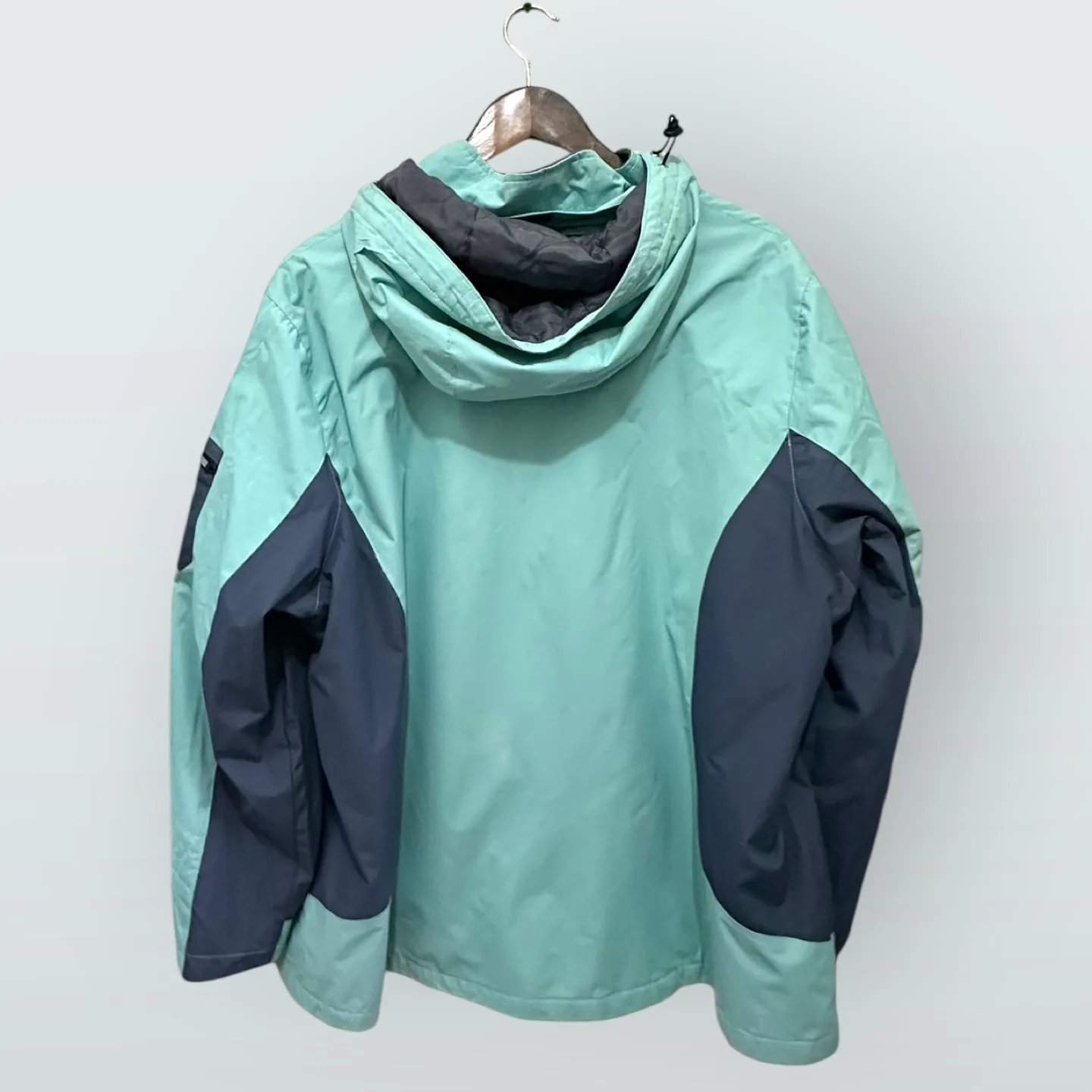 Like New|Free Country teal, navy hooded jacket waterproof,wind image indicator(3)