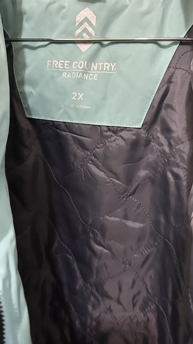 Like New|Free Country teal, navy hooded jacket waterproof,wind image indicator(7)