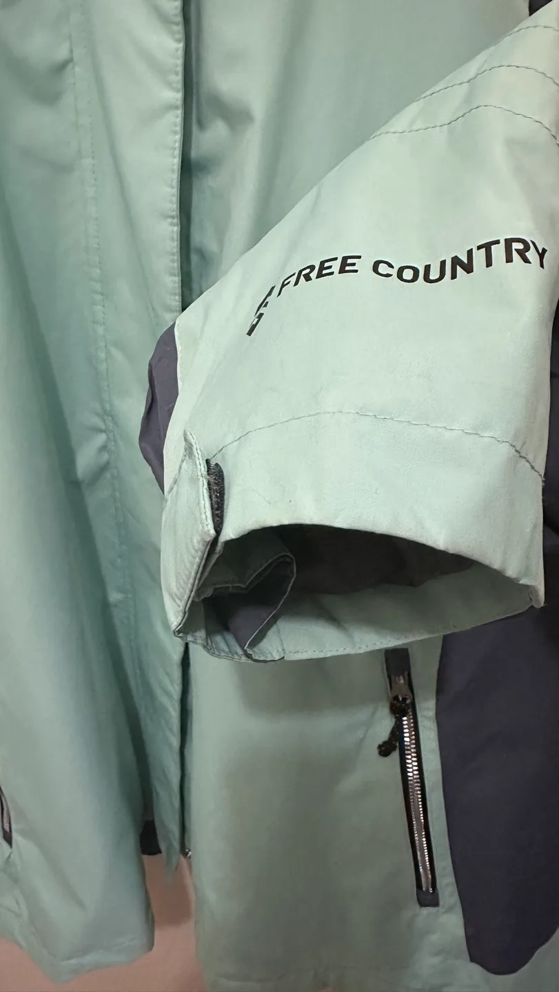 Like New|Free Country teal, navy hooded jacket waterproof,wind image indicator(10)