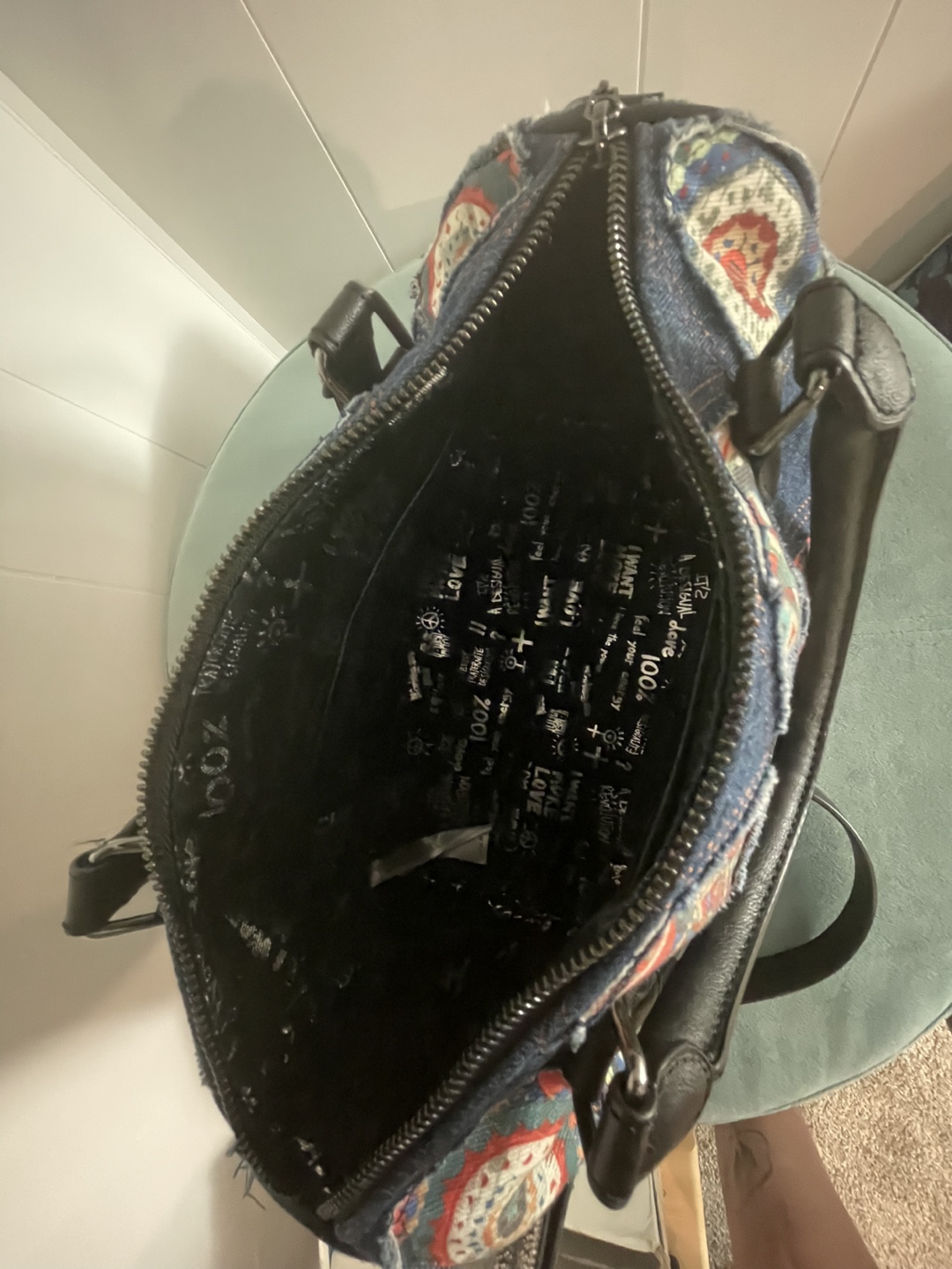 Desigual Denim Patchwork Handbag - photo 3