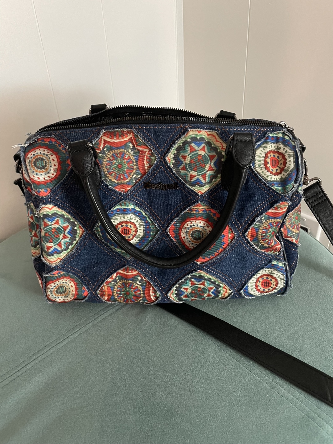 Desigual Denim Patchwork Handbag - photo 2