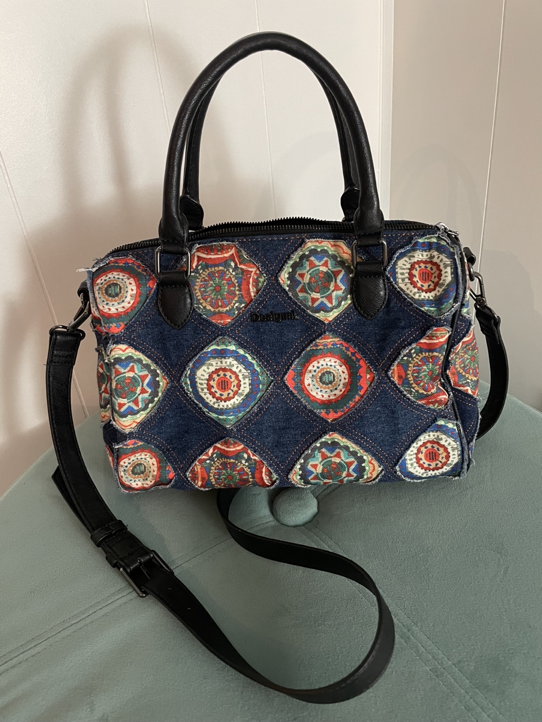 Desigual Denim Patchwork Handbag