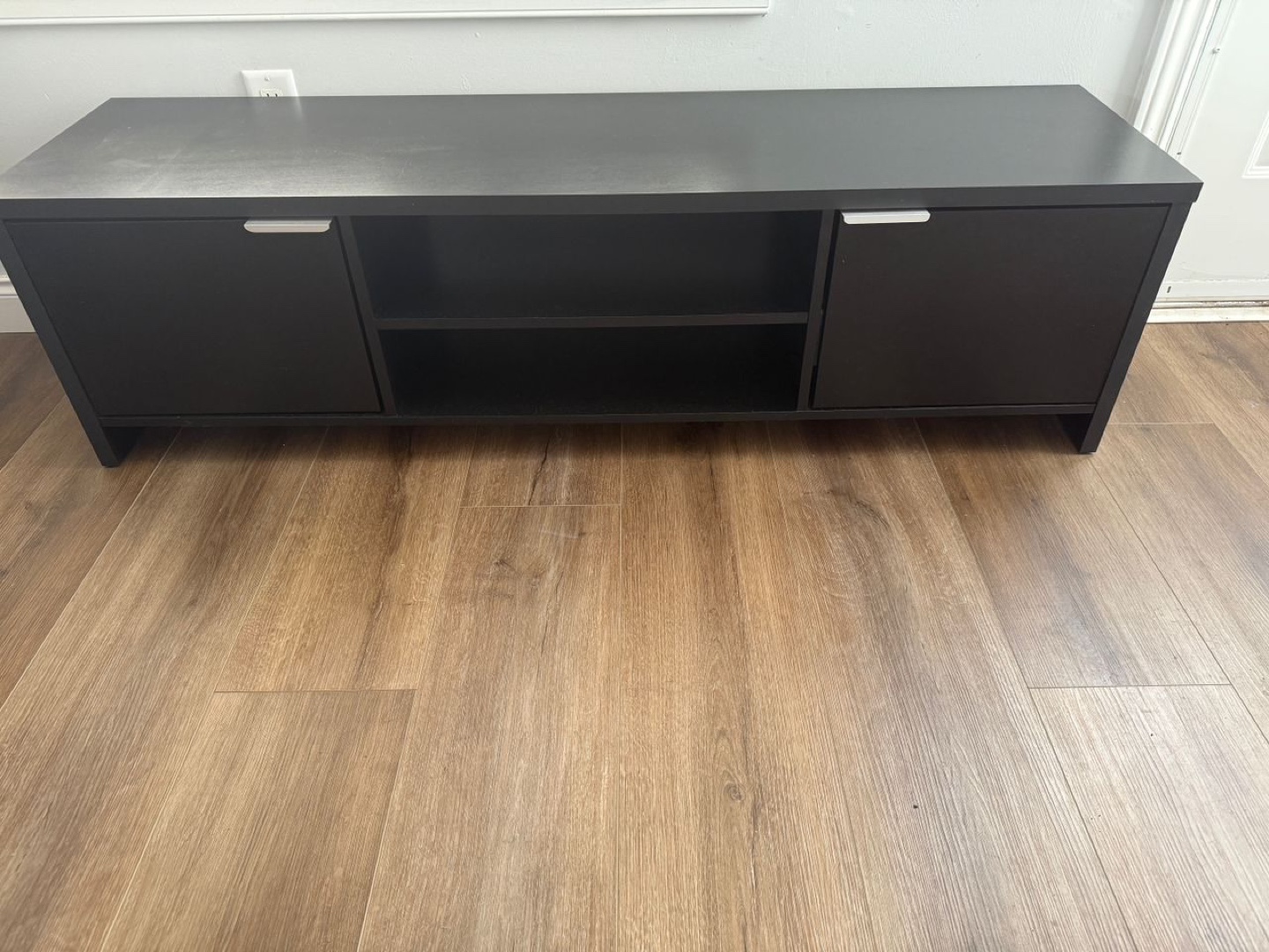 Black TV Stand with Storage - photo 2