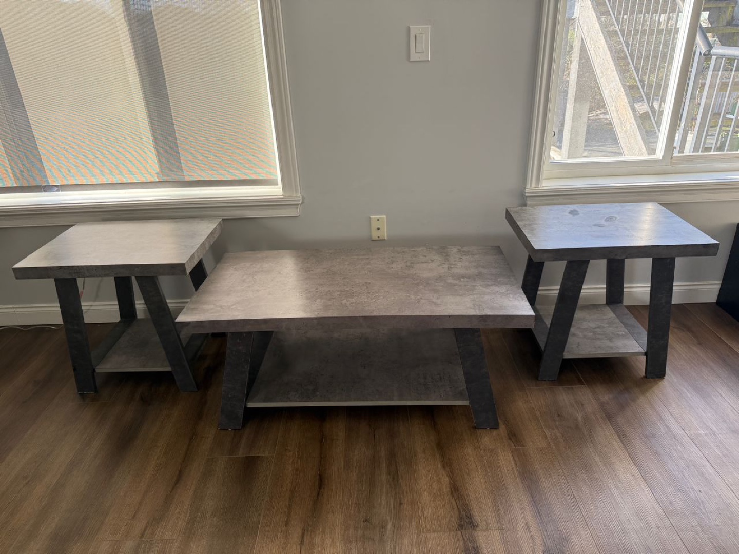 3-Piece Coffee Table Set - Concrete Look - photo 4