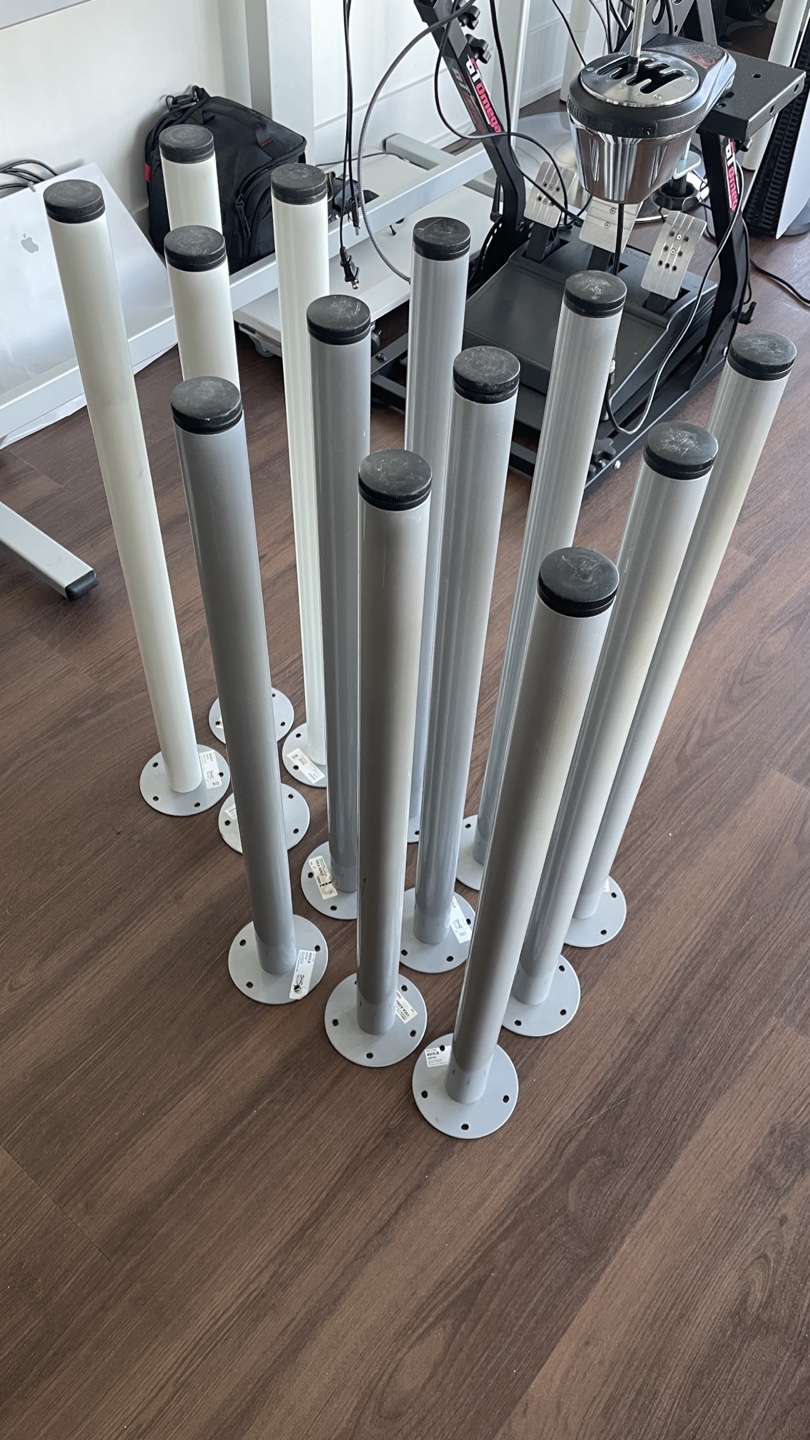 14 Grey and White Metal Table Legs(Free or $15)