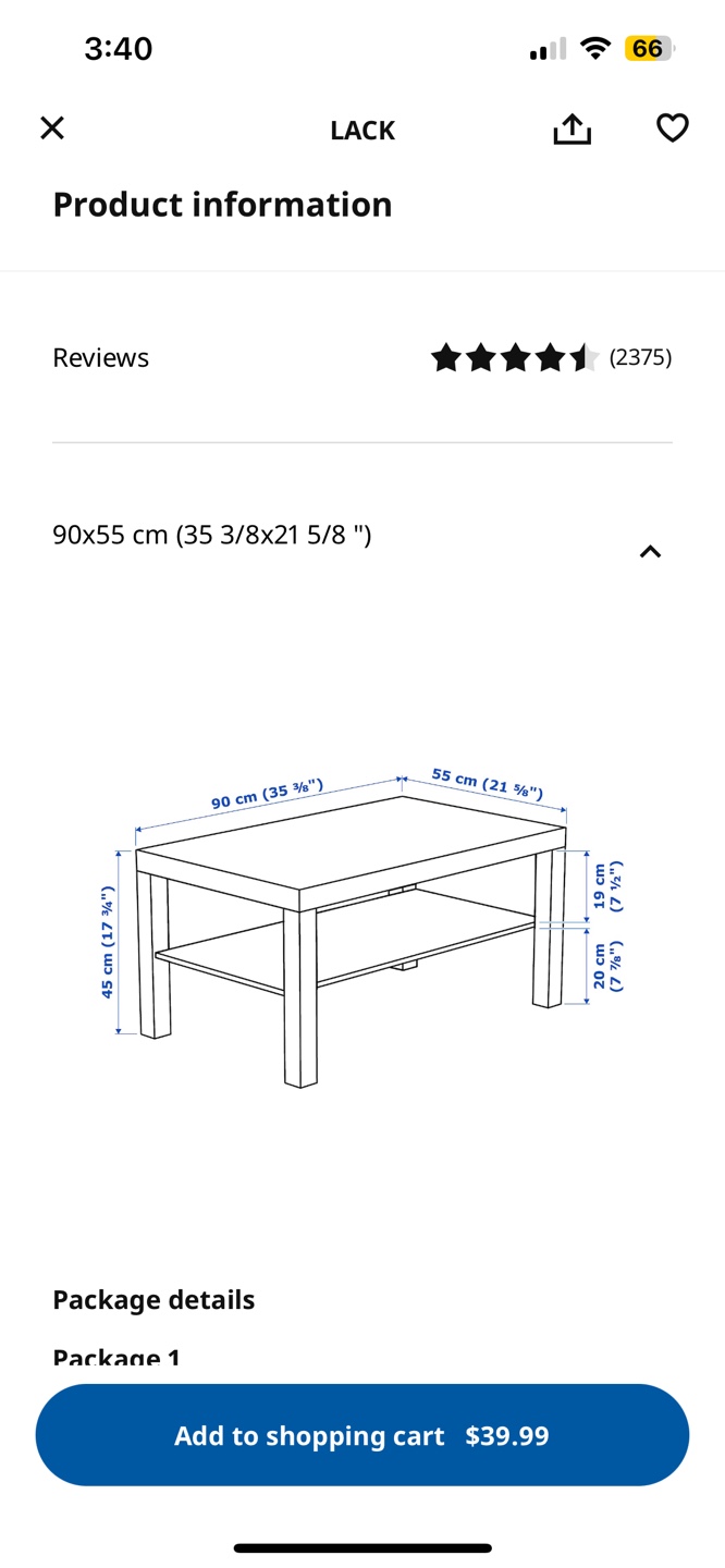 IKEA LACK Coffee Table - White Stained Oak - photo 2