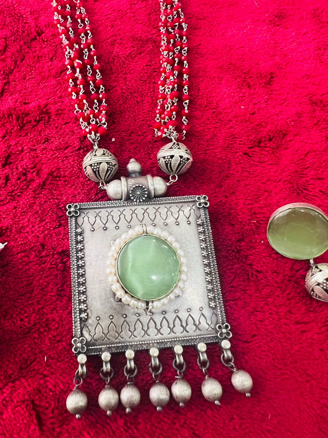 Oxidized Silver Necklace Sets with Earrings image indicator(10)