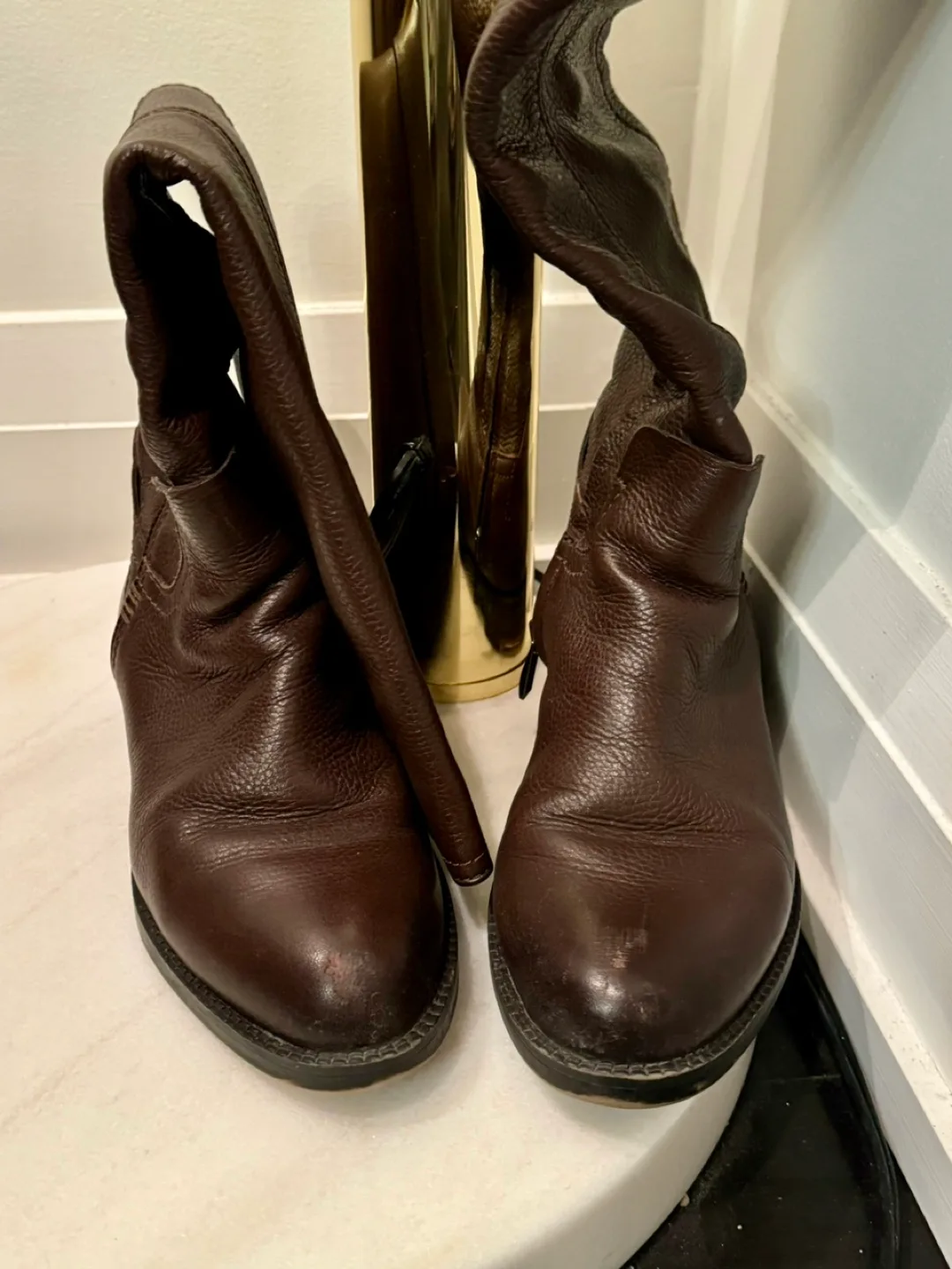 Brown Leather Tall Riding Boots image indicator(2)