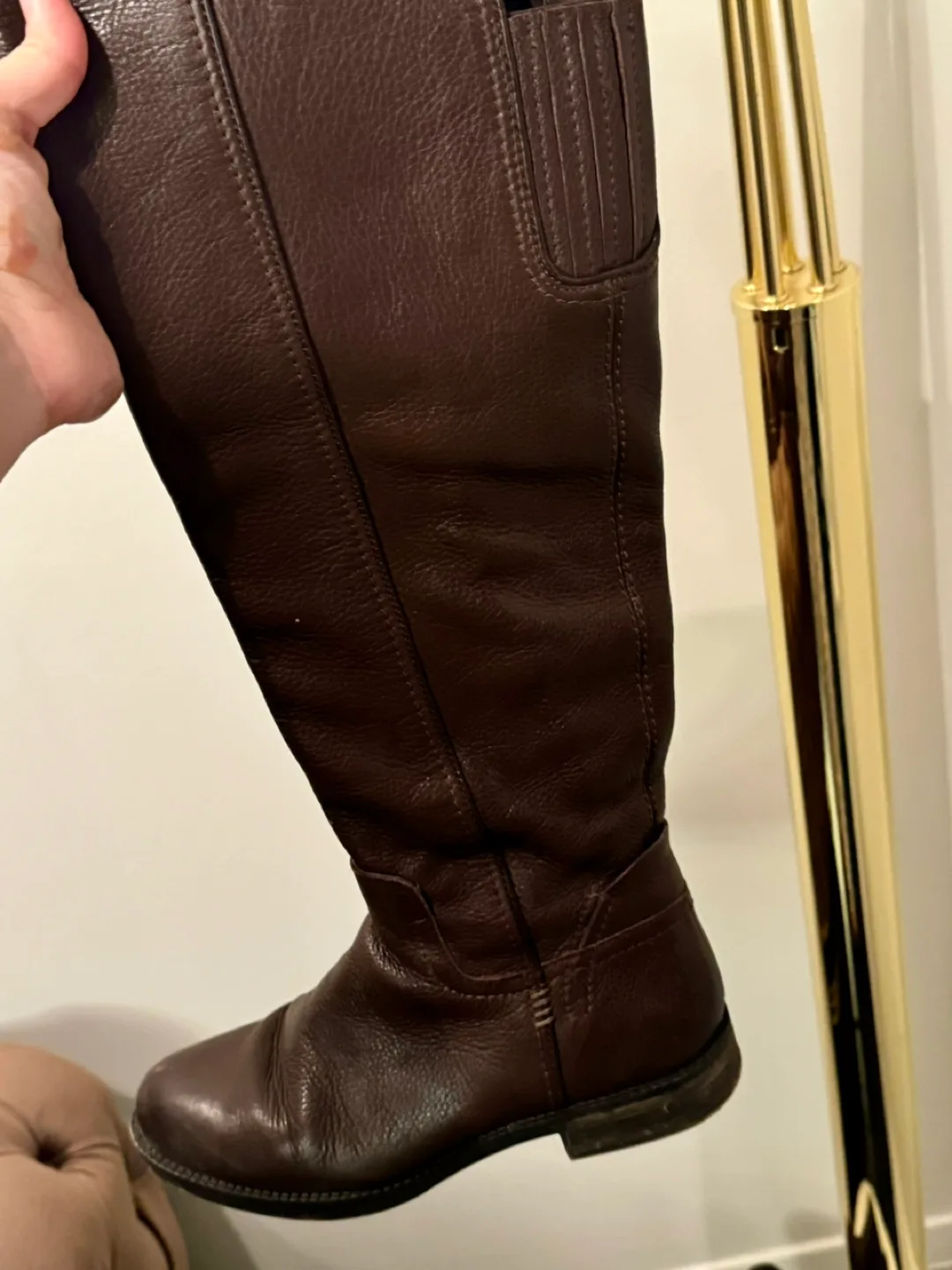 Brown Leather Tall Riding Boots image indicator(3)