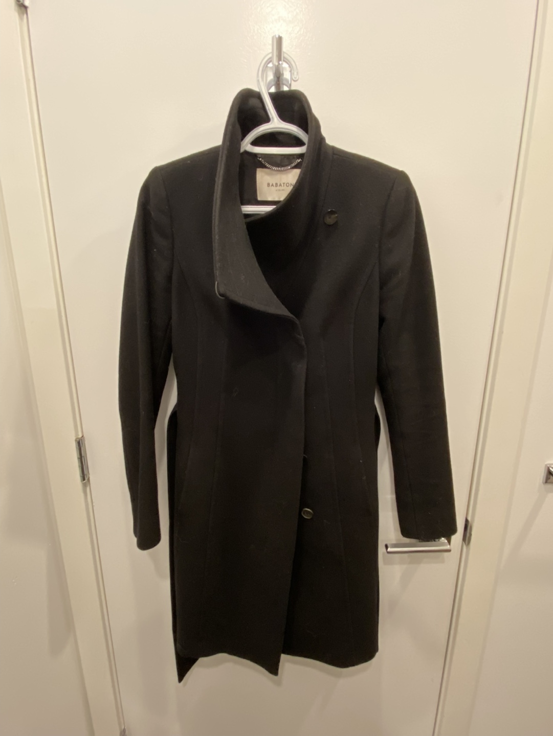 Babaton Atelier Black Wool Coat - Size XS