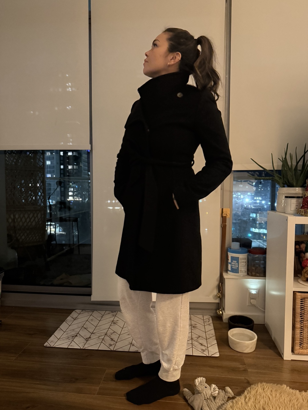 Babaton Atelier Black Wool Coat - Size XS - photo 3