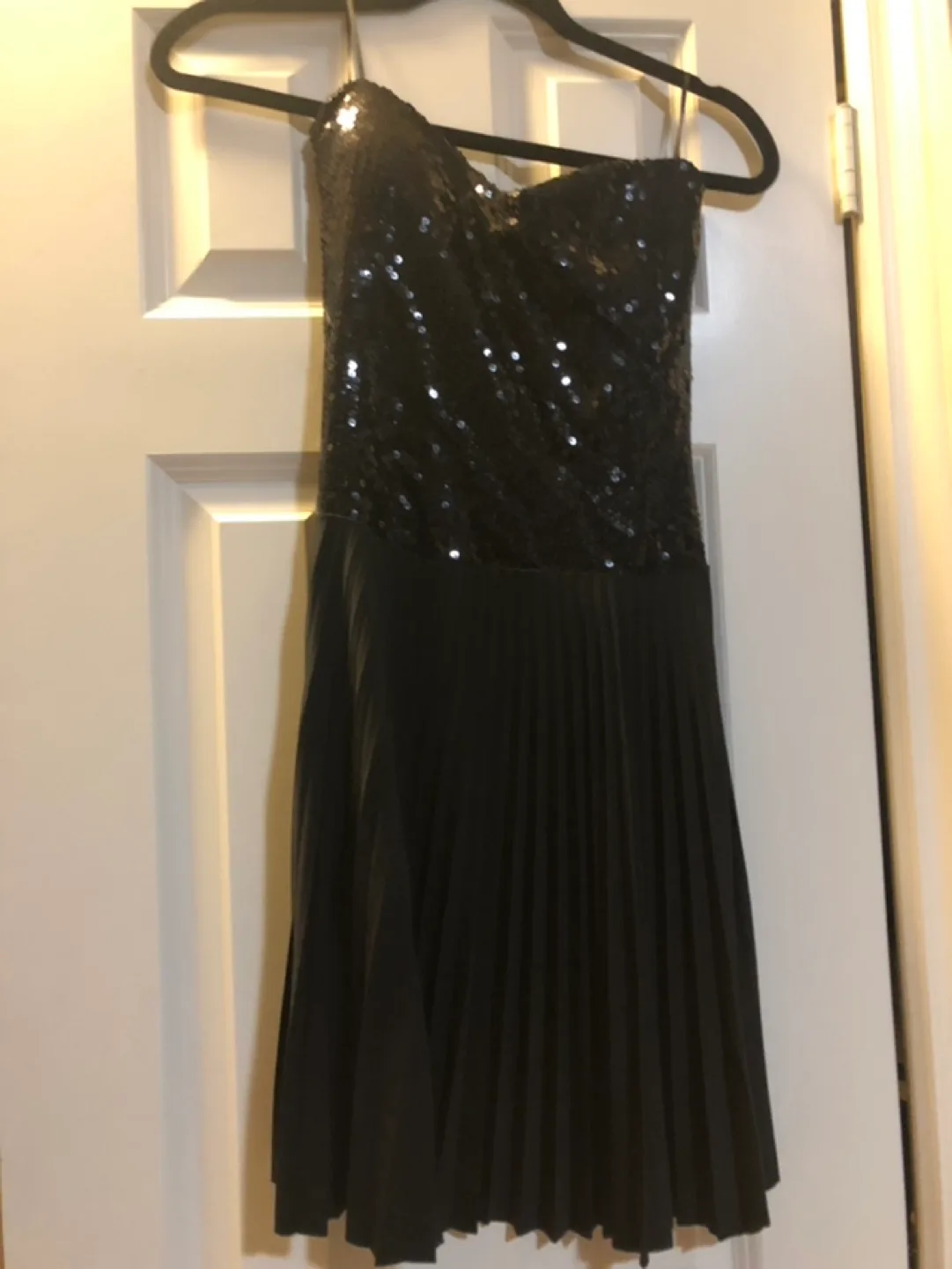 Like New - Sequined Black Pleated Mini Dress image indicator(3)