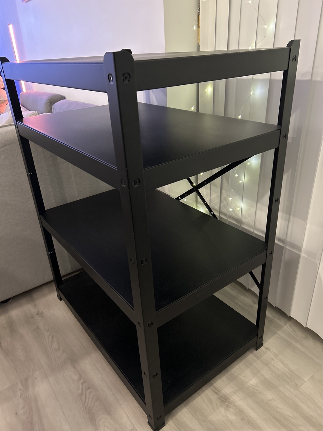 Black Metal 4-Tier Shelving Unit (IKEA) - photo 2