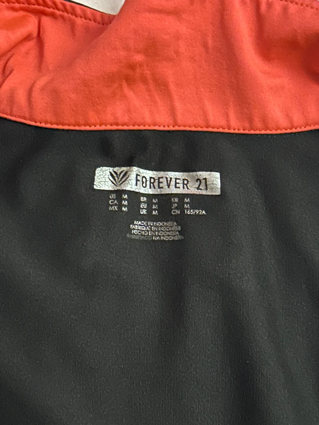 Forever 21 Black Zip-Up Track Jacket Size Medium image indicator(2)