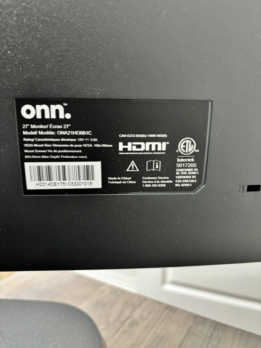 Onn. 27" Monitor - photo 3