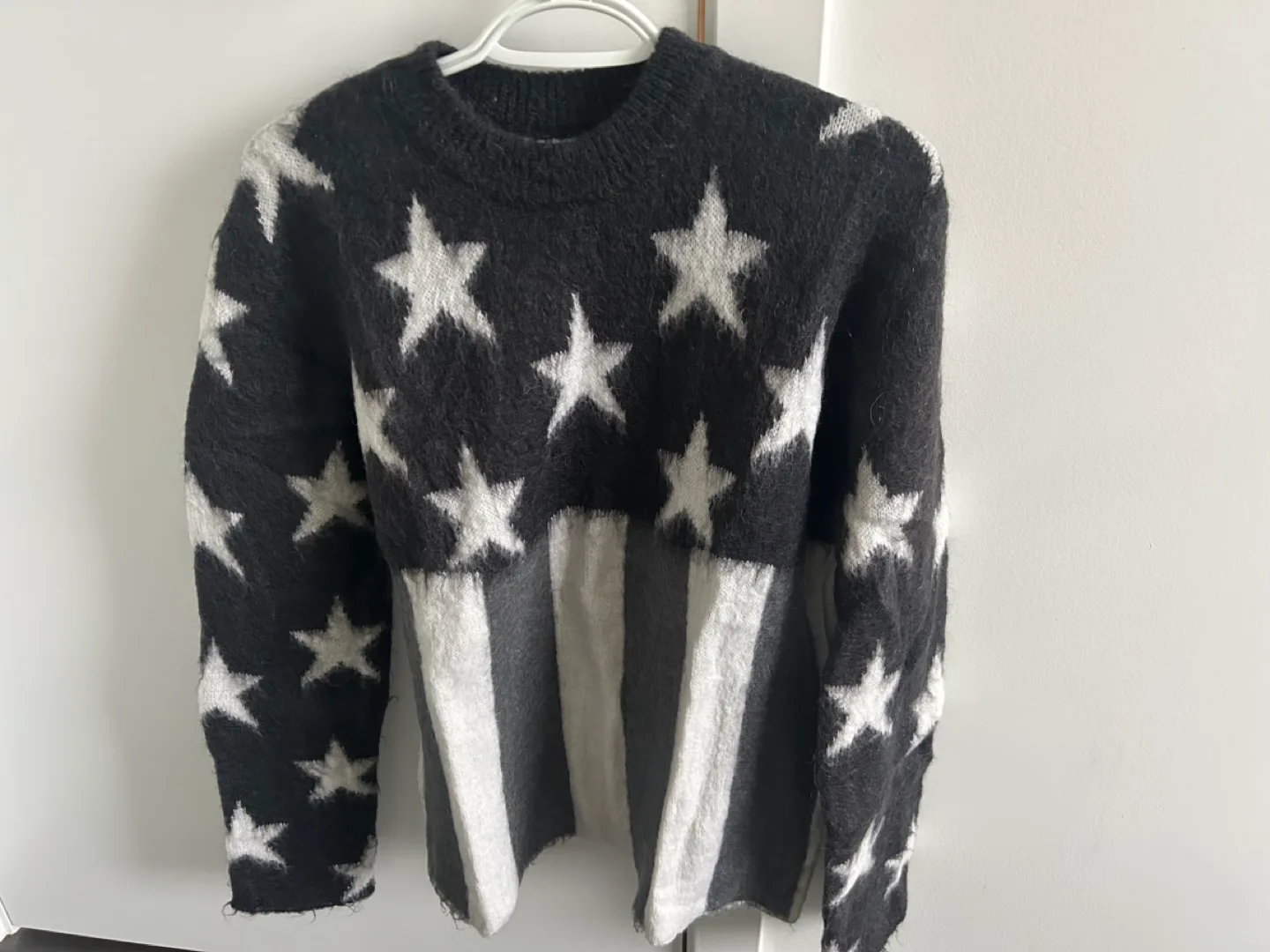 Women/ Men's Mohair Blend Sweater - American Flag Design image indicator(2)