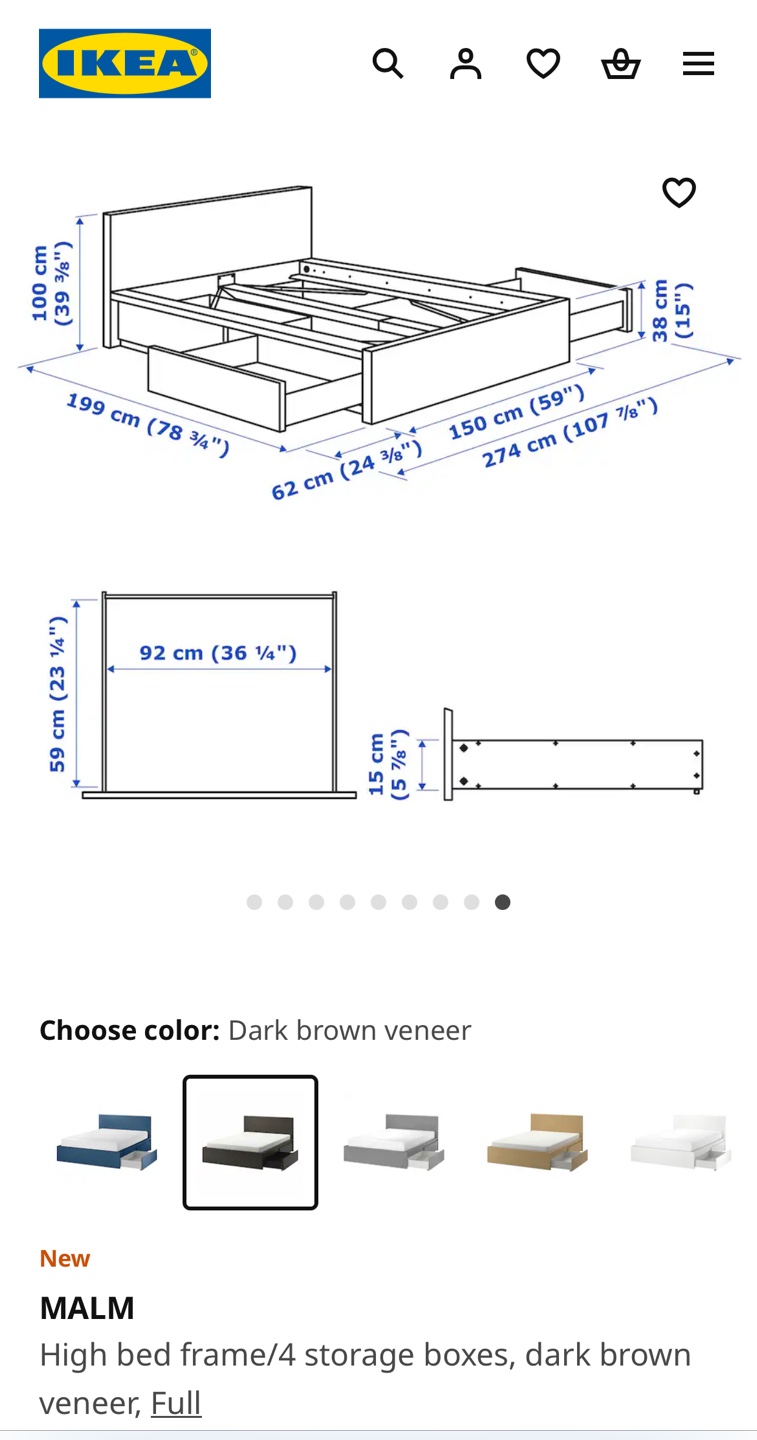 MALM Full Bed Frame with 4 Drawers - photo 4