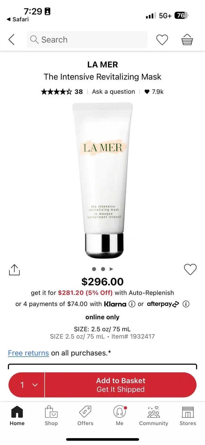 LA MER The Intensive Revitalizing Mask - 2.5 oz/75 mL image indicator(2)