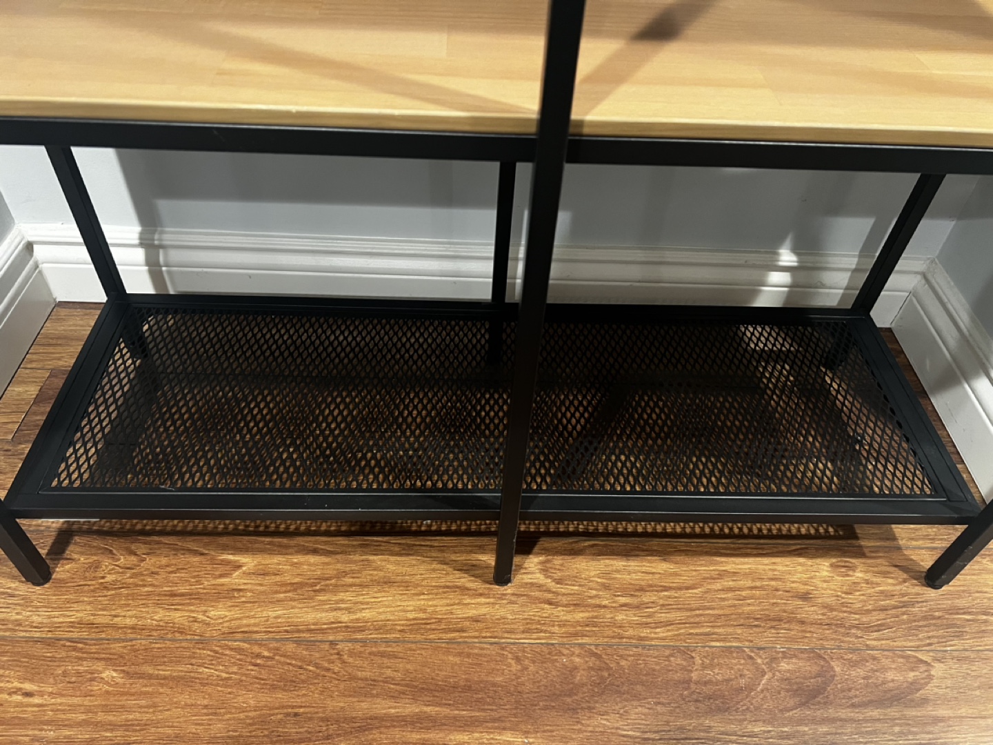 Black Metal and Wood Shelving Unit - photo 2