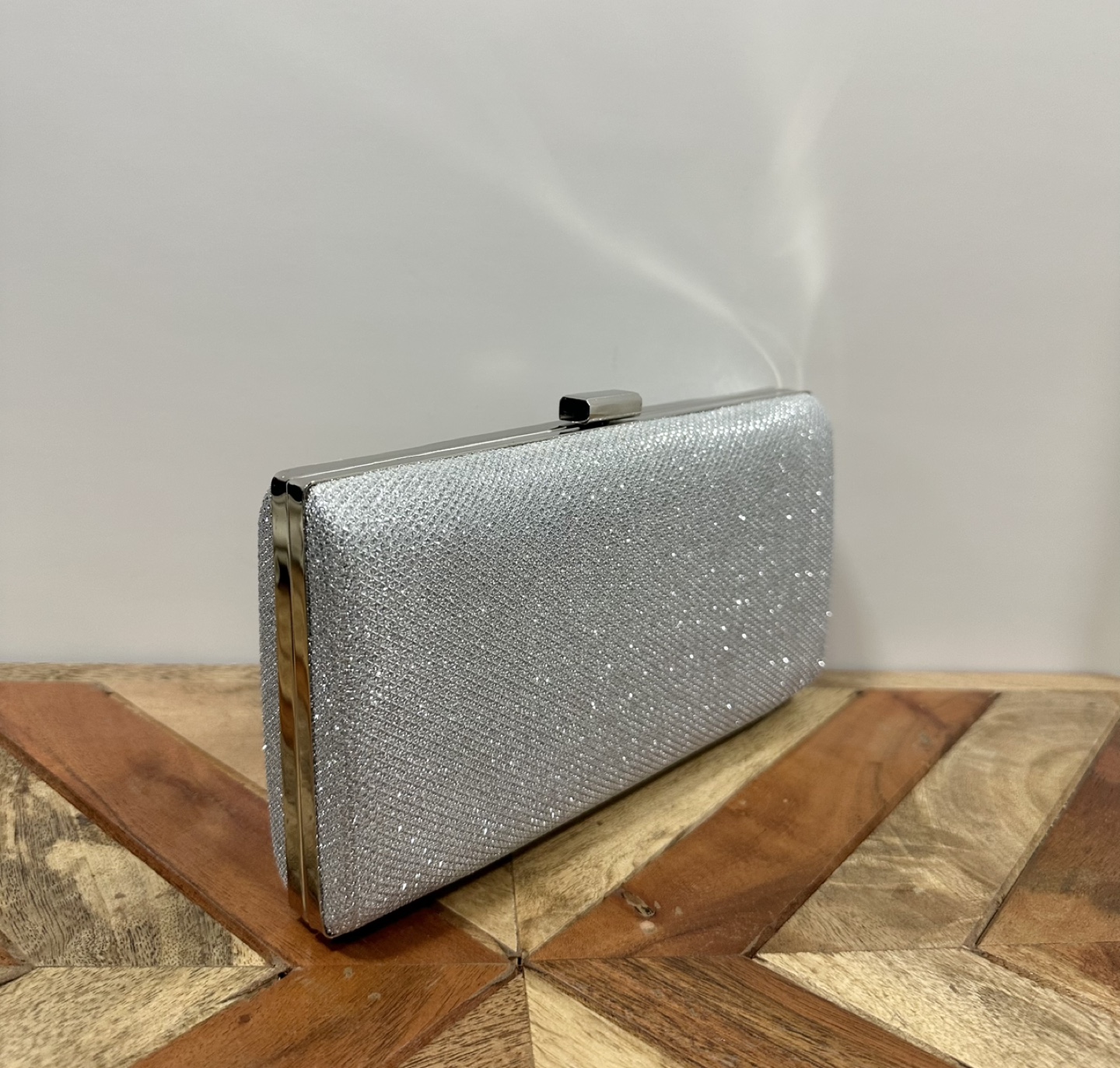 Silver Glitter Clutch Evening Bag - photo 2