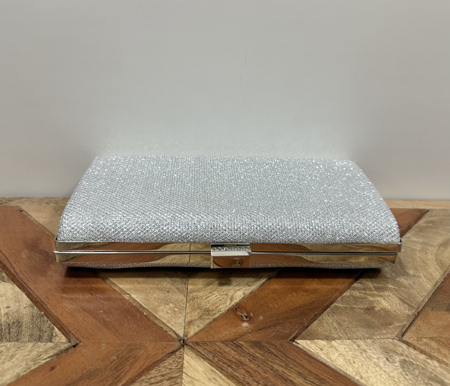 Silver Glitter Clutch Evening Bag - photo 3
