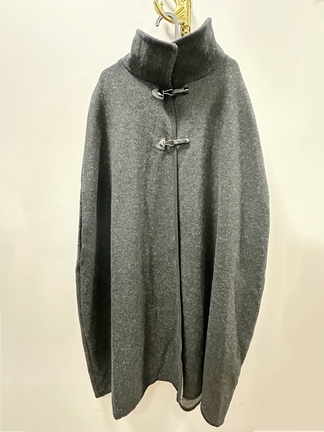 Women's Dark Grey Wool Blend Cape